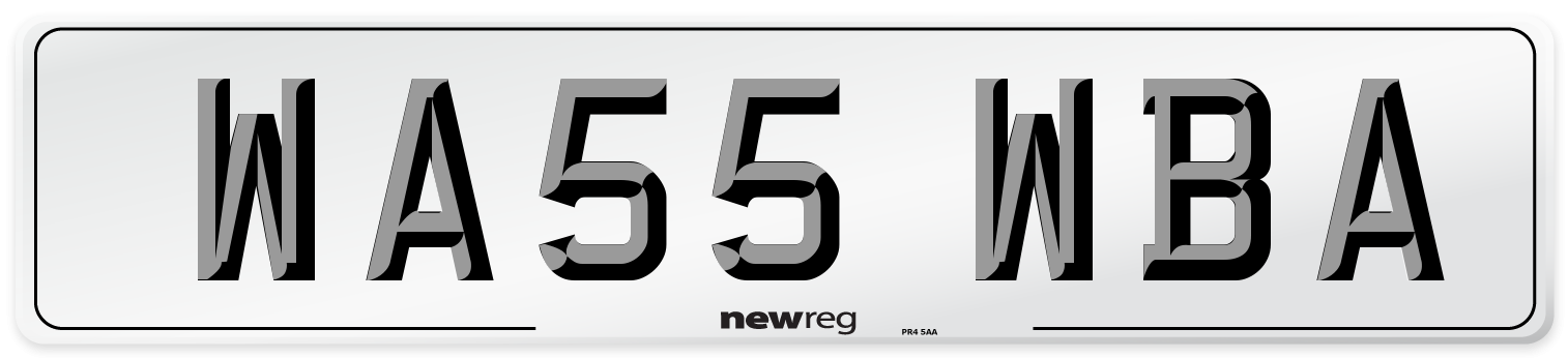 WA55 WBA Number Plate from New Reg